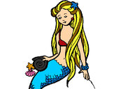 Dibujo Sirena con caracola pintado por pkosita008