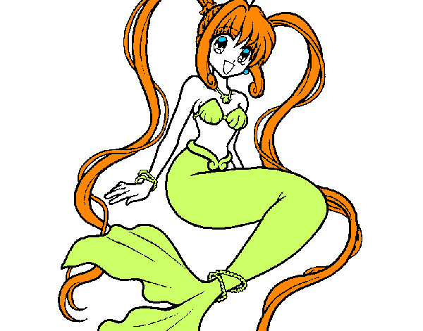 Dibujo Sirena con perlas pintado por karlanet