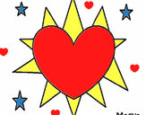 Dibujo Sol en forma de corazón pintado por piaveliz