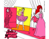 Dibujo Barbie, desfilando por la pasarela pintado por karlanet