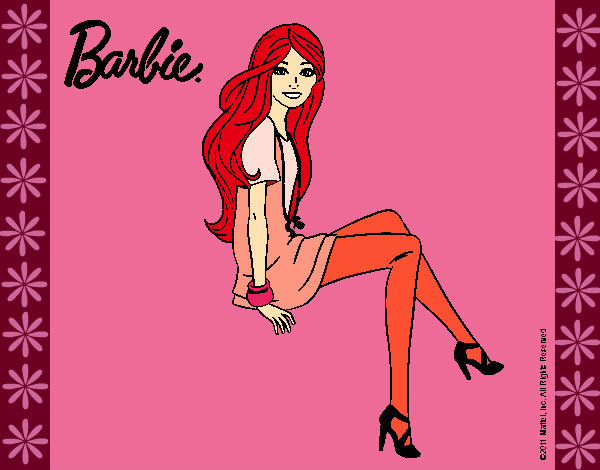 Dibujo Barbie sentada pintado por yuerina