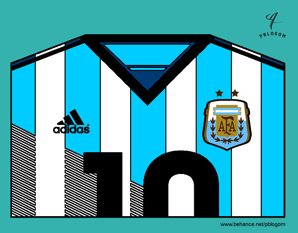 Dibujo Camiseta del mundial de fútbol 2014 de Argentina pintado por Osobal