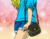 Dibujo Chica con bolso pintado por iara123