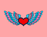 Dibujo Corazón alado pintado por hanita501