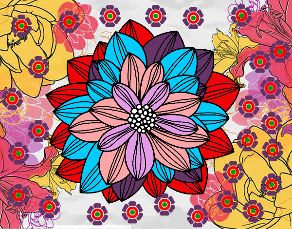 Dibujo Flor de dalia pintado por anasue