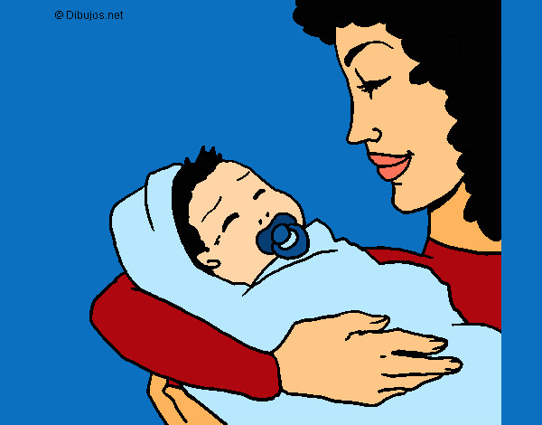 Dibujo Madre con su bebe II pintado por elenart