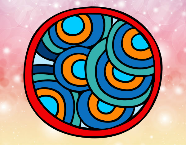 Dibujo Mandala circular pintado por iara123