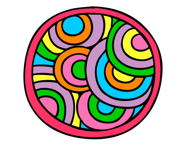Dibujo Mandala circular pintado por rooz