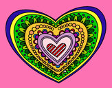Dibujo Mandala corazón pintado por anasam