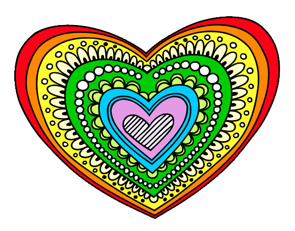 Dibujo Mandala corazón pintado por marielys12