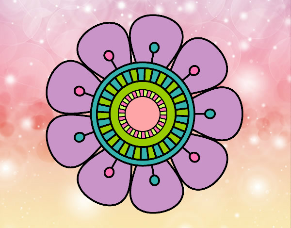 Dibujo Mandala en forma de flor pintado por agus16san5