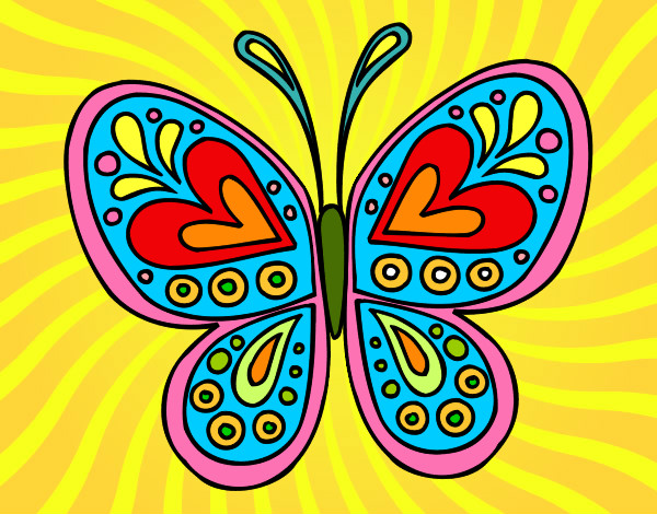 Dibujo Mandala mariposa pintado por pilarrosar