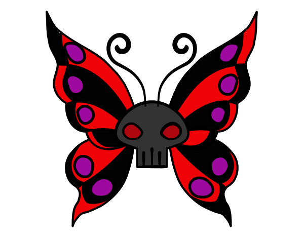 Dibujo Mariposa Emo pintado por katana