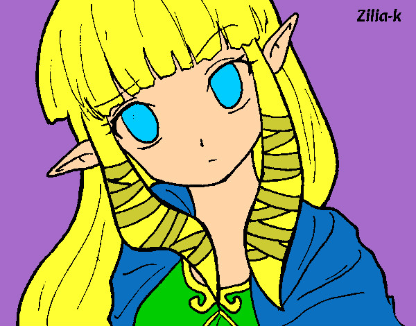 Dibujo Princesa Zelda pintado por atnea