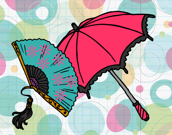Dibujo Abanico y paraguas pintado por deyanira24