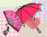 Dibujo Abanico y paraguas pintado por kikina