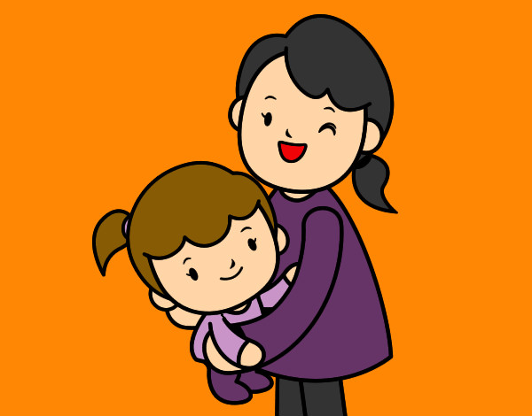Dibujo Abrazo con mamá pintado por ainhoasm