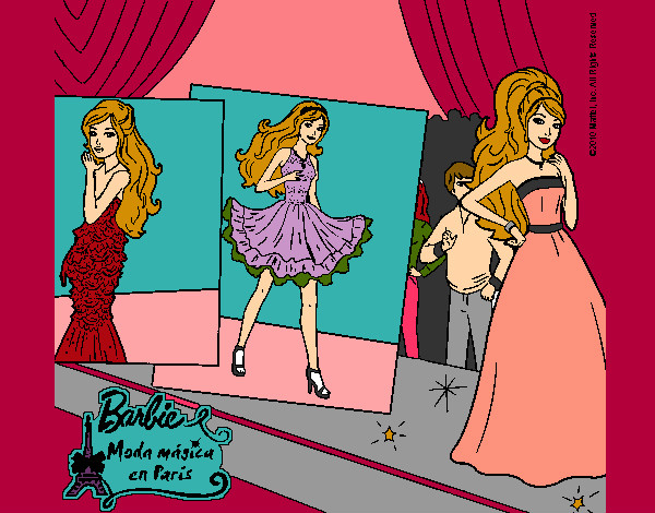 Dibujo Barbie, desfilando por la pasarela pintado por kharenluz