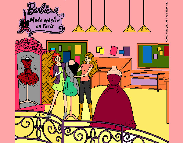 Dibujo Barbie en la tienda pintado por kharenluz