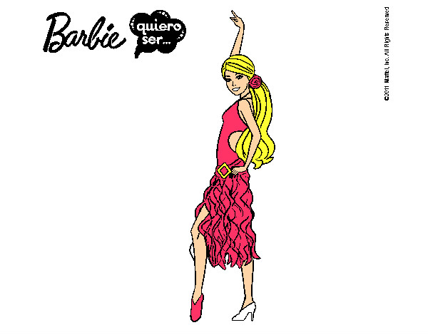 Dibujo Barbie flamenca pintado por toryolvera