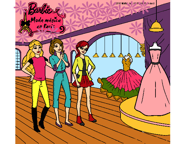 Dibujo Barbie mirando vestidos pintado por kharenluz