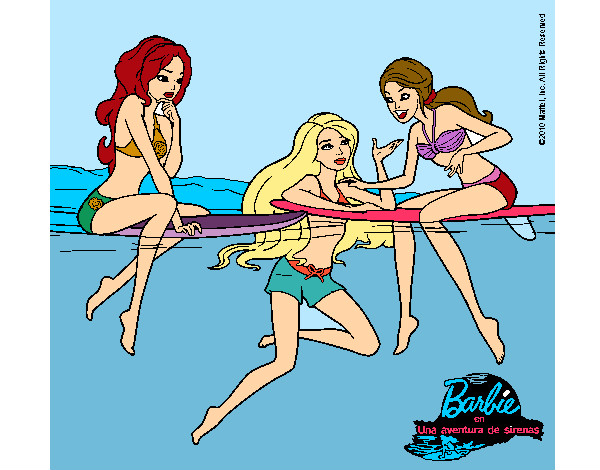 Dibujo Barbie y sus amigas pintado por kharenluz