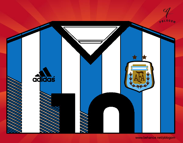 Dibujo Camiseta del mundial de fútbol 2014 de Argentina pintado por ivanpere