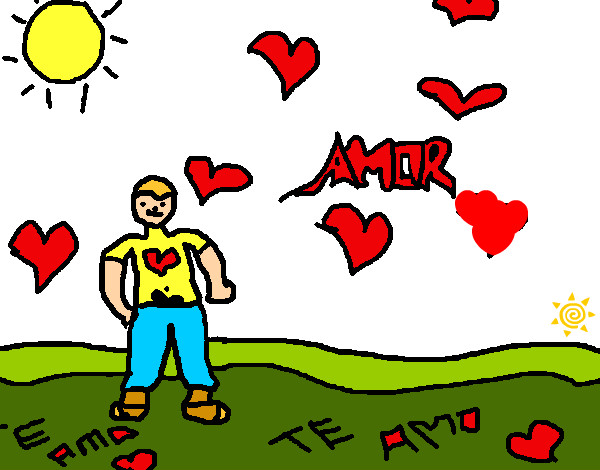 Dibujo Chico enamorado 2 pintado por Venezolana