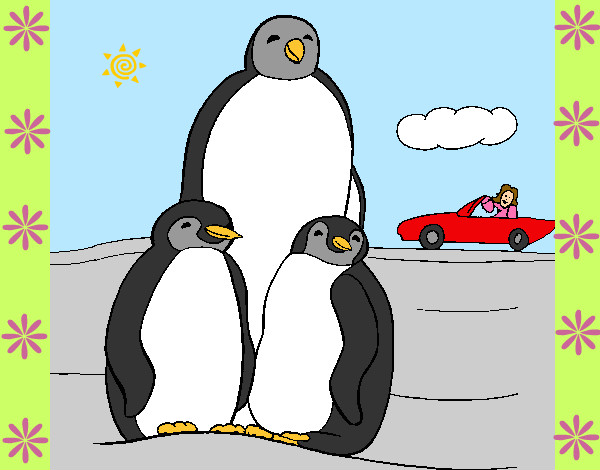 Dibujo Familia pingüino pintado por Lovecat