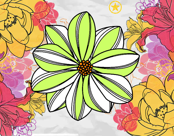 Dibujo Flor de margarita pintado por kikina