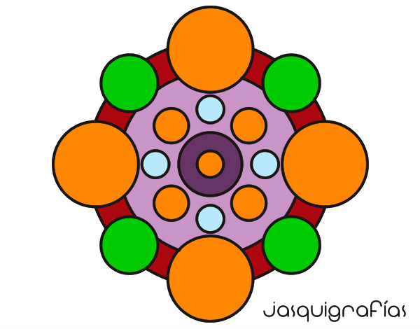 Dibujo Mandala con redondas pintado por anamariale