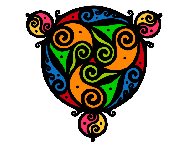 Dibujo Mandala con tres puntas pintado por malu2453