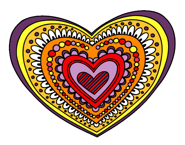 Dibujo Mandala corazón pintado por anamariale