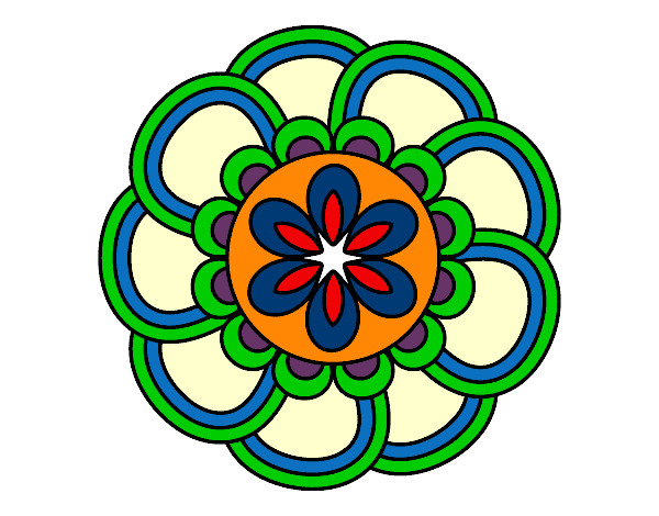 Dibujo Mandala de pétalos pintado por anamariale