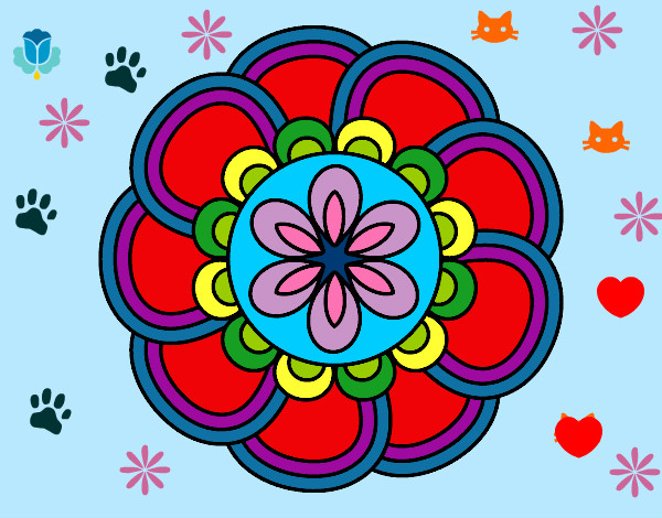Dibujo Mandala de pétalos pintado por malu2453