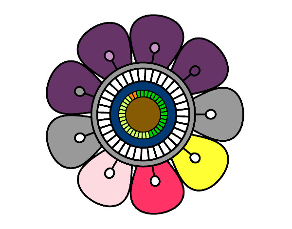 Dibujo Mandala en forma de flor pintado por mariaabenz