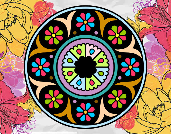 Dibujo Mandala flor pintado por FireAce