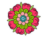 Dibujo Mandala floral pintado por ester2