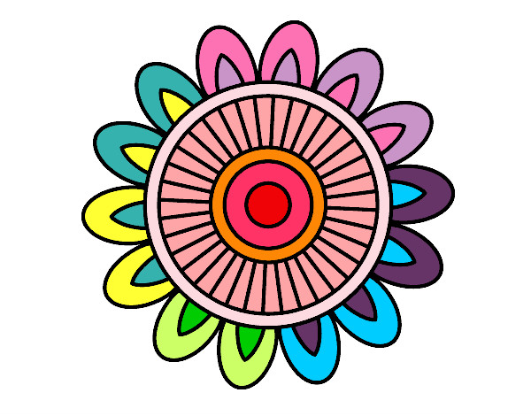 Dibujo Mandala solar pintado por verosan