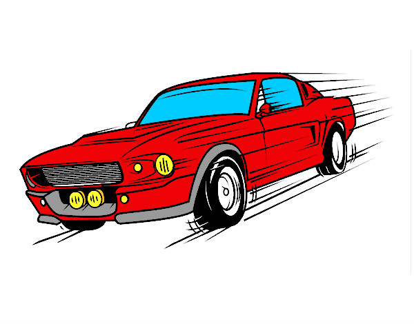 Dibujo Mustang retro pintado por Guananga