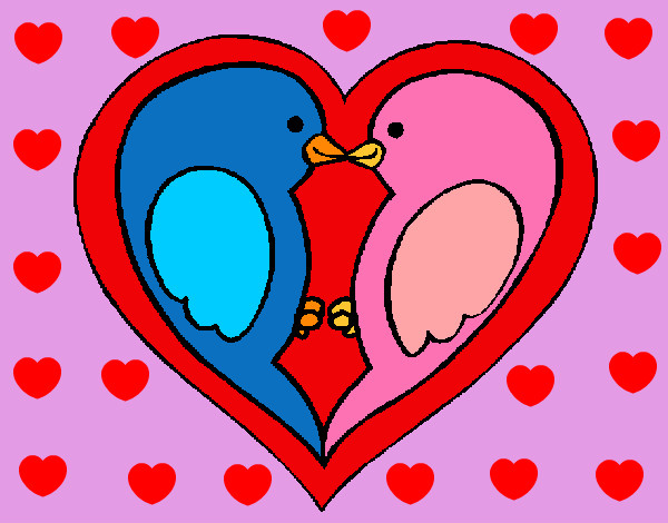 Dibujo Pajaritos enamorados pintado por Lovecat