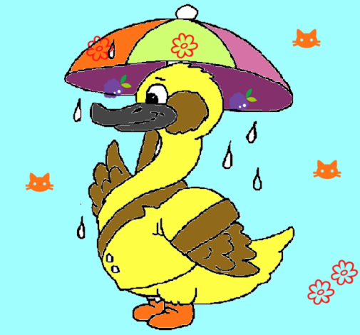 Dibujo Pato bajo la lluvia pintado por ZATCHEL  