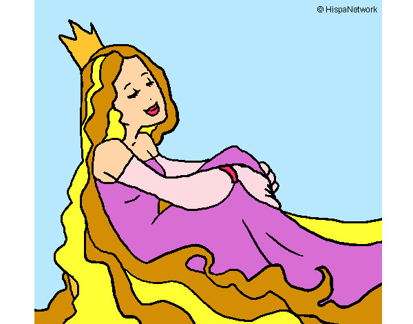 Dibujo Princesa relajada pintado por Sandrita02