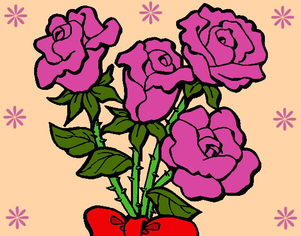 Dibujo Ramo de rosas pintado por Lovecat