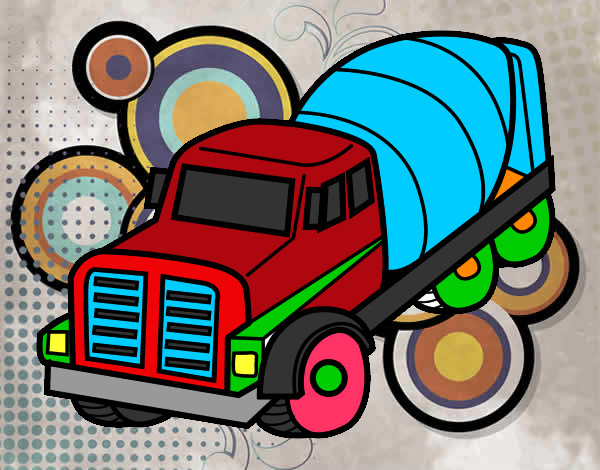 Dibujo Camión hormigonera pintado por David2015