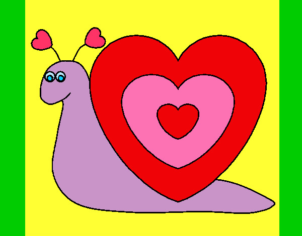 Dibujo Caracol corazón pintado por mnmc