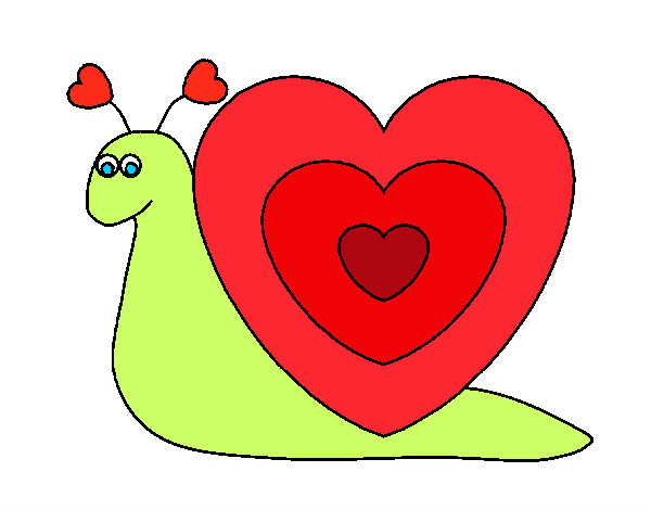 Dibujo Caracol corazón pintado por yasminmall