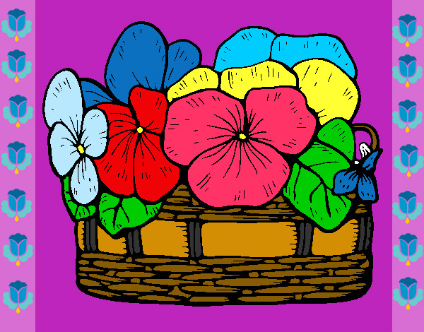 Dibujo Cesta de flores 12 pintado por yazminmim