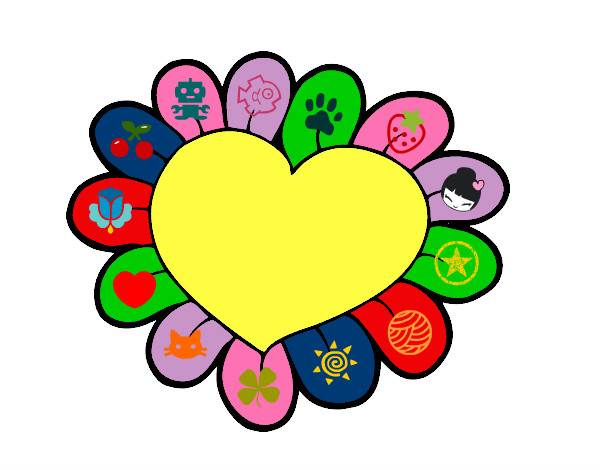 Dibujo Corazón flor pintado por yasminmall