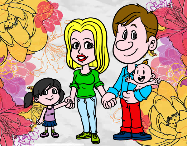 Dibujo Familia feliz pintado por abh